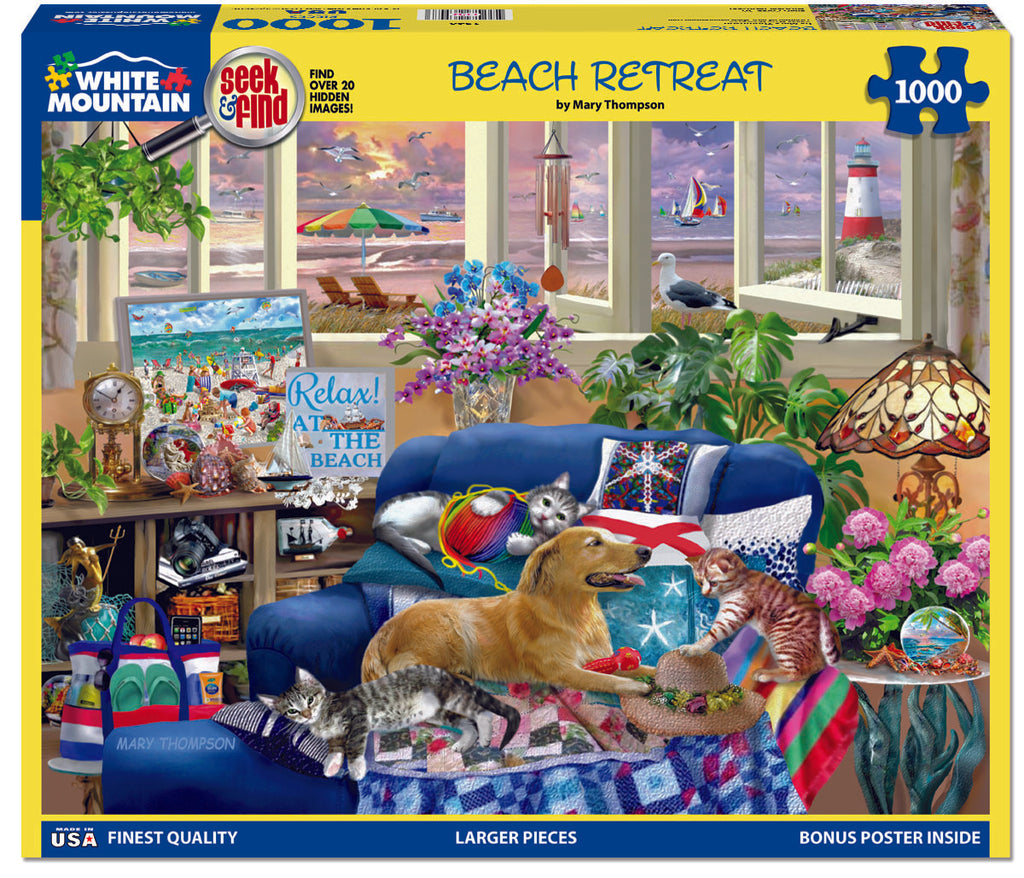Beach Retreat - Seek & Find (1946pz) - 1000 Piece Jigsaw Puzzle