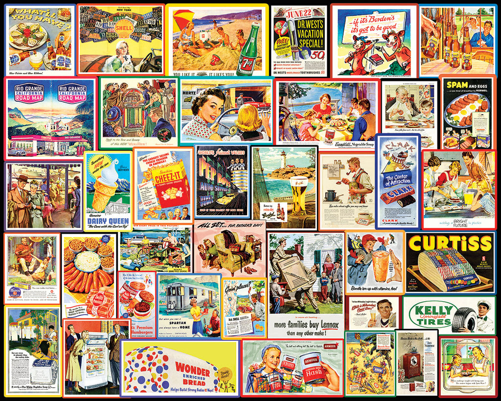 Great Old Ads (1505pz) - 1000 Piece Jigsaw Puzzle