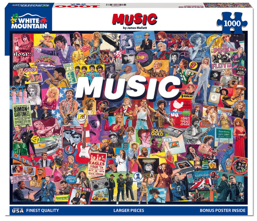 Puzzle Muzyk 1000 Piece Jigsaw Puzzle - Music – White Mountain Puzzles