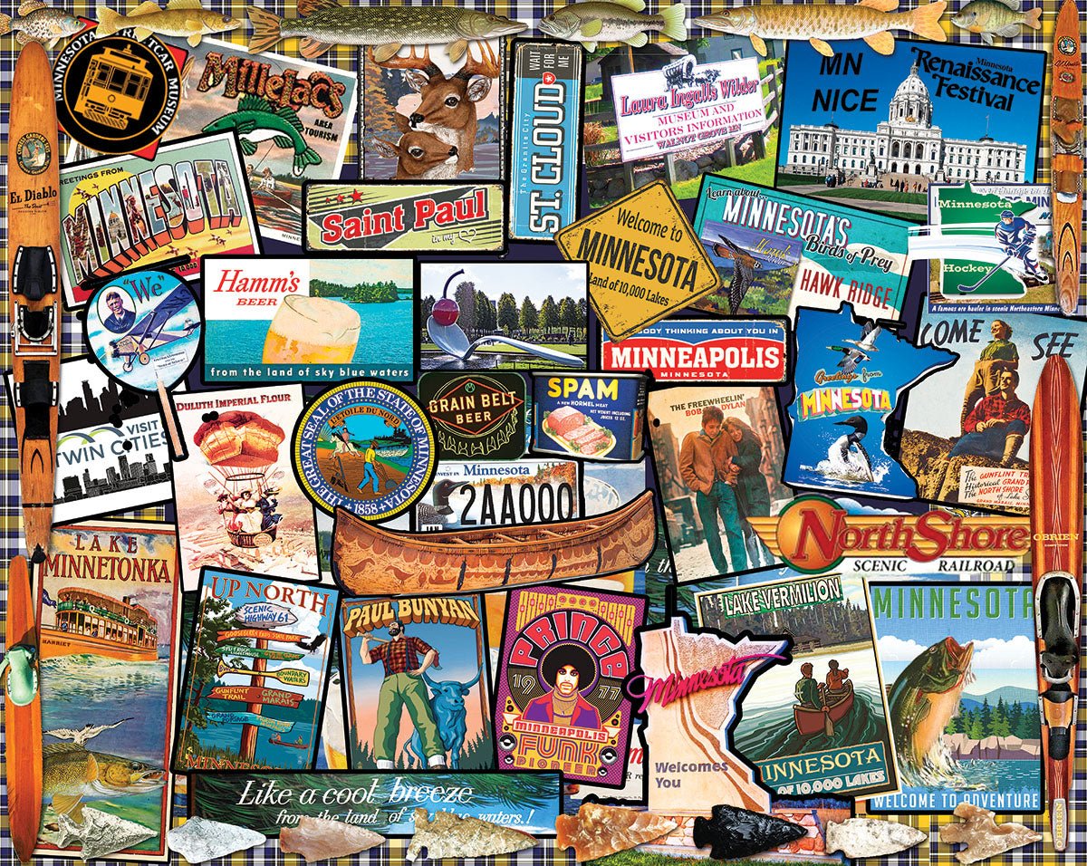 1000 Piece Jigsaw Puzzle - I Love Minnesota – White Mountain Puzzles