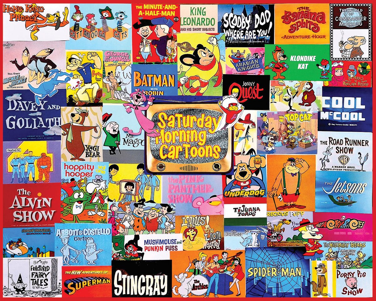 1000 Piece Jigsaw Puzzle - Saturday Morning Cartoons – White