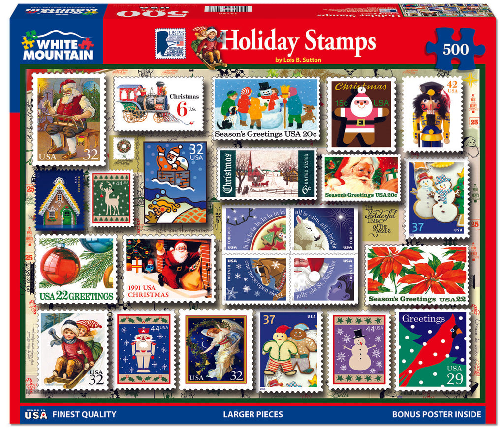 Holiday Stamps (1515pz) - 500 Piece Jigsaw Puzzle