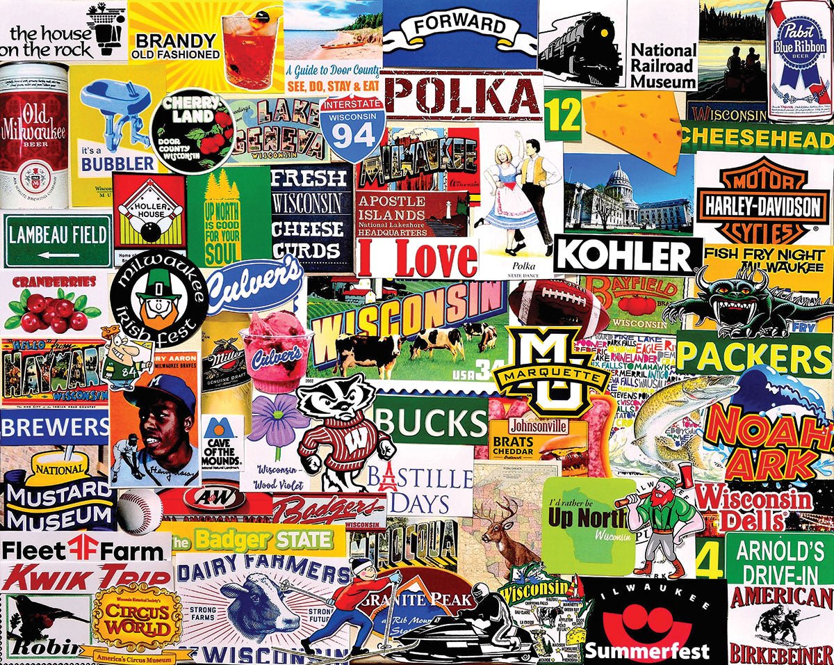 1000 Piece Jigsaw Puzzle - I Love Wisconsin – White Mountain Puzzles