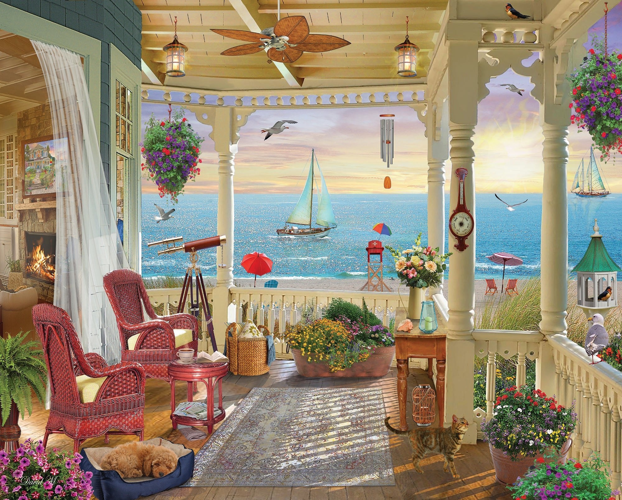 Set of 4: Artist David Maclean - Coastal Retreats Bundle 1000