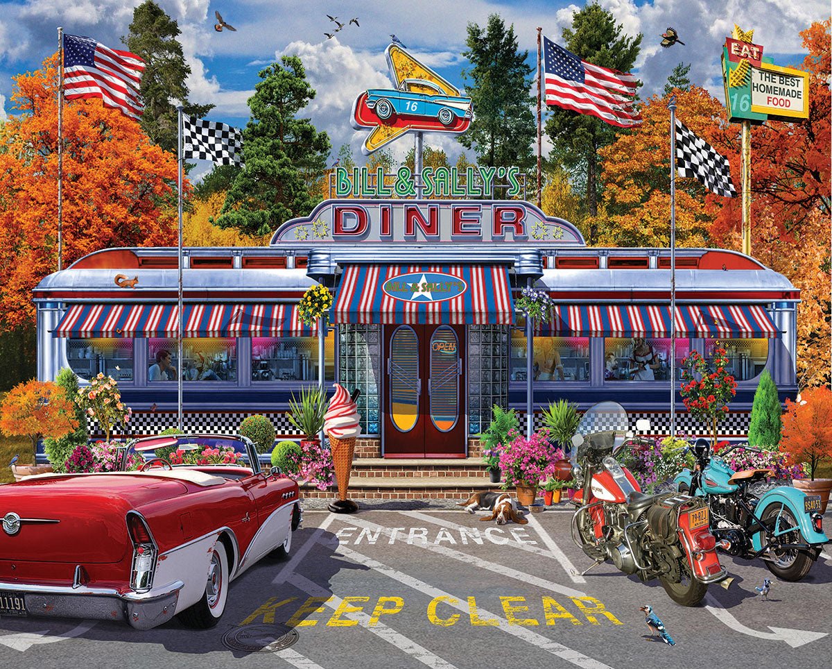 1000 Pieces - Bill & Sally's Diner – White Mountain Puzzles