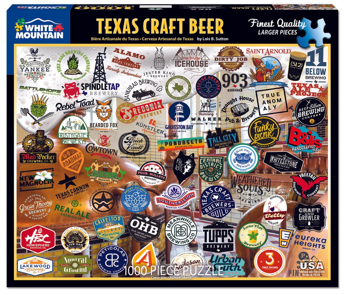 1000 Piece Jigsaw Puzzle - Texas Craft Beer – White Mountain Puzzles