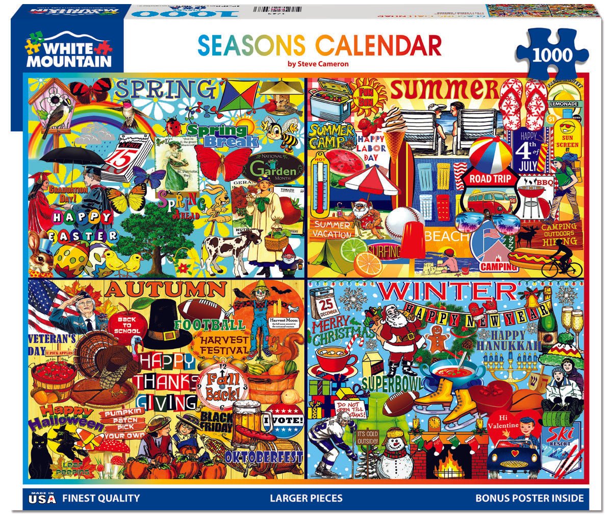 1000 Piece Jigsaw Puzzle - Seasons Calendar – White Mountain Puzzles