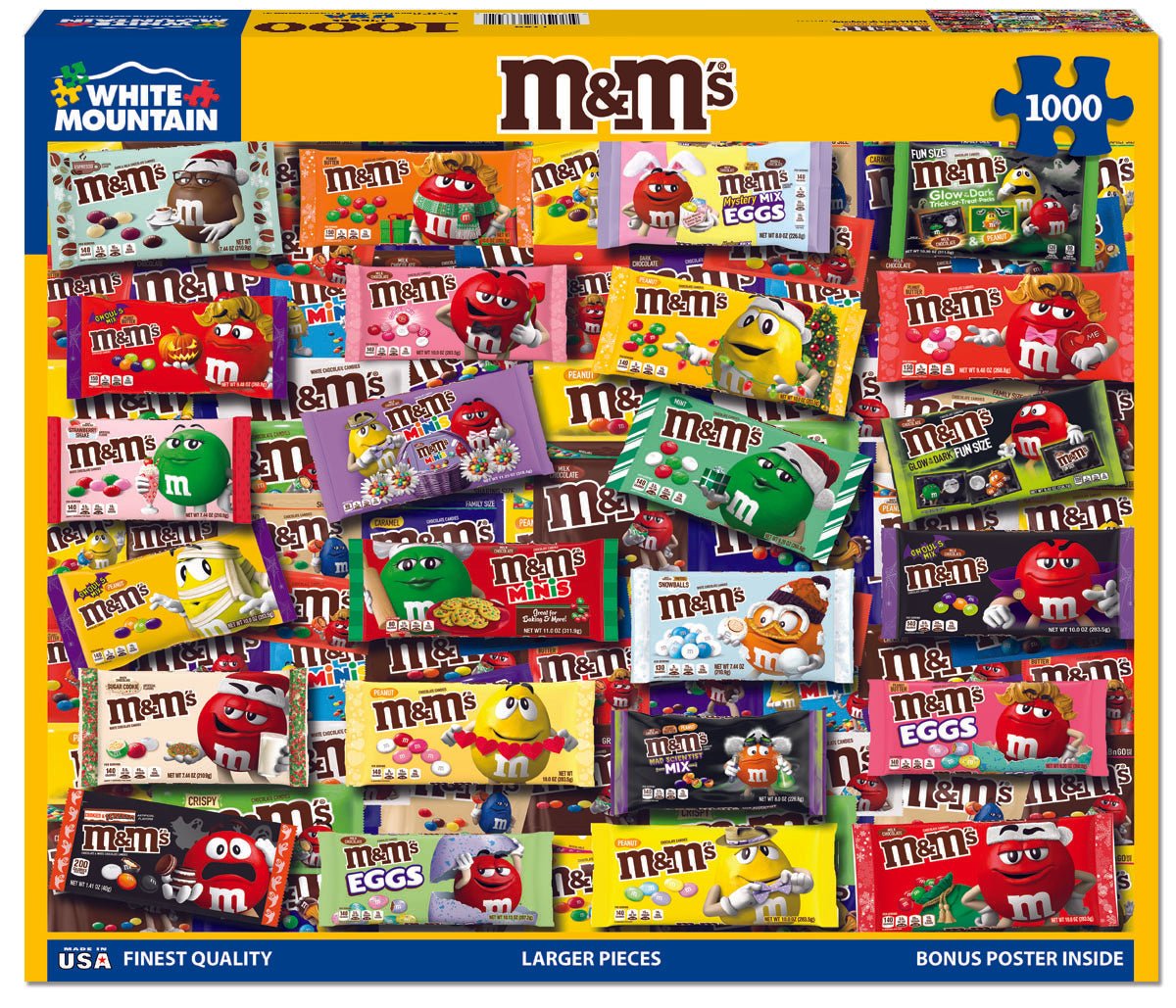 1000 Piece Jigsaw Puzzle - M&M's – White Mountain Puzzles