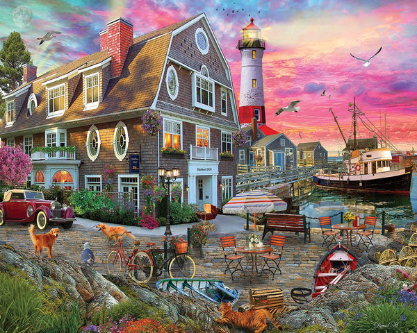 1000 Piece Jigsaw Puzzle - Harbor Inn – White Mountain Puzzles