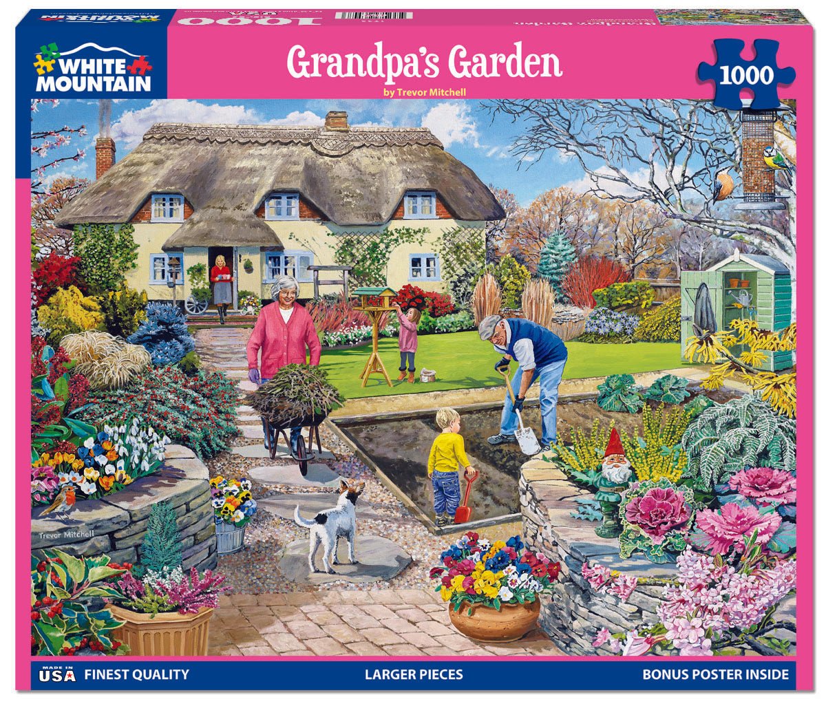 1000 Piece Jigsaw Puzzle - Grandpa's Garden – White Mountain Puzzles