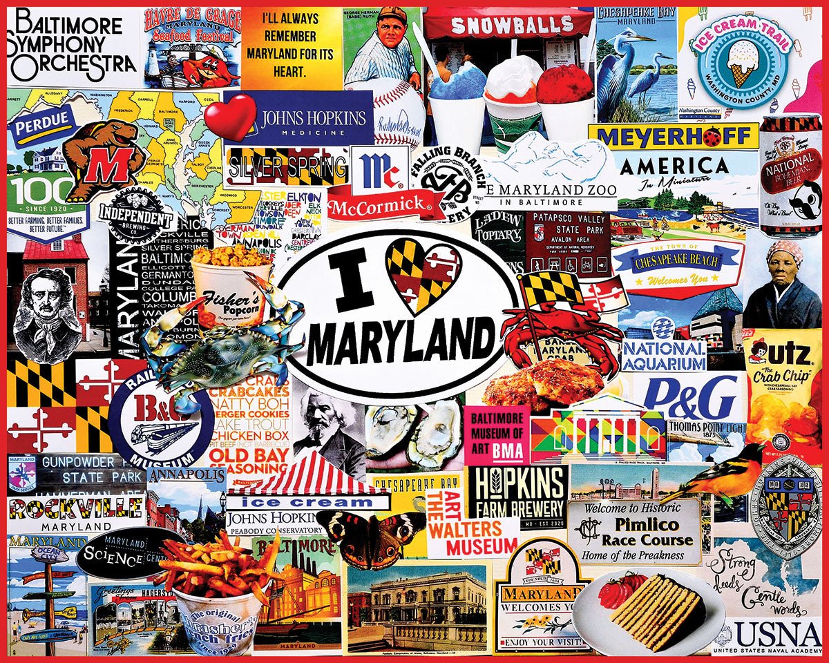 I Love Maryland (1810pz) - 1000 Piece Jigsaw Puzzle – White