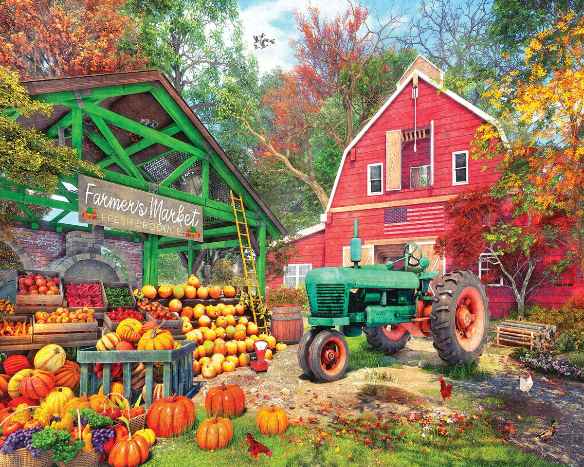 1000 Piece Jigsaw Puzzle - Fall Farmer's Market (1826pz) – White