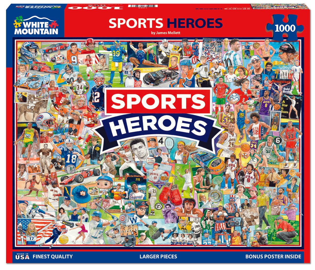 1000 Piece Jigsaw Puzzle - Sports Heroes – White Mountain Puzzles