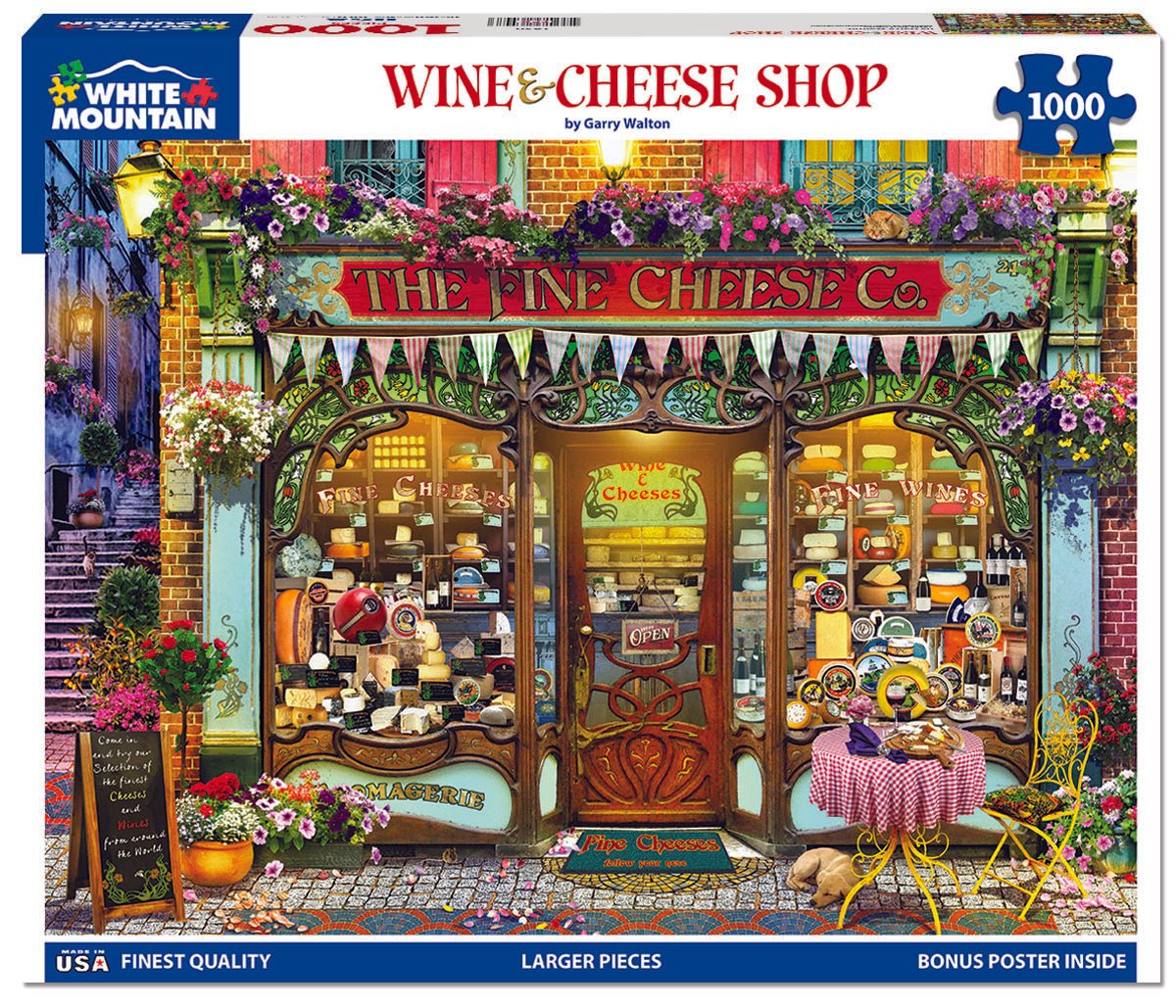 1000 Piece Jigsaw Puzzle - Wine & Cheese Shop – White Mountain Puzzles