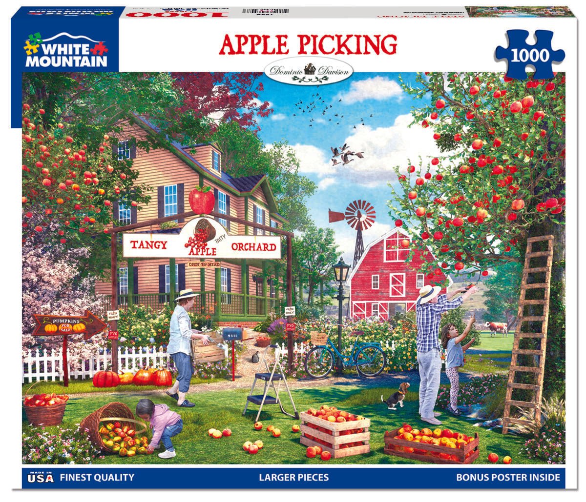 1000 Piece Jigsaw Puzzle - Apple Picking – White Mountain Puzzles