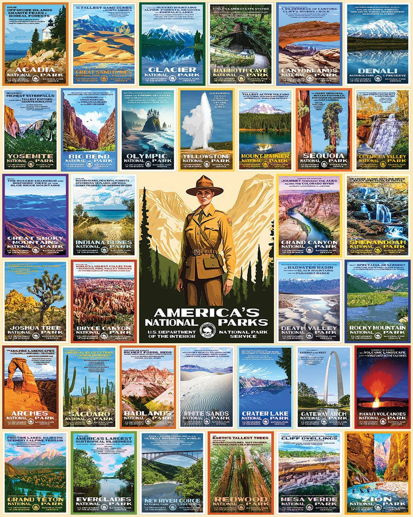 1000 Piece Jigsaw Puzzle - National Park Posters (1836pz) – White Mountain Puzzles 1000-piece-jigsaw-puzzle-national-park-posters-1836pz-white-mountain-puzzles