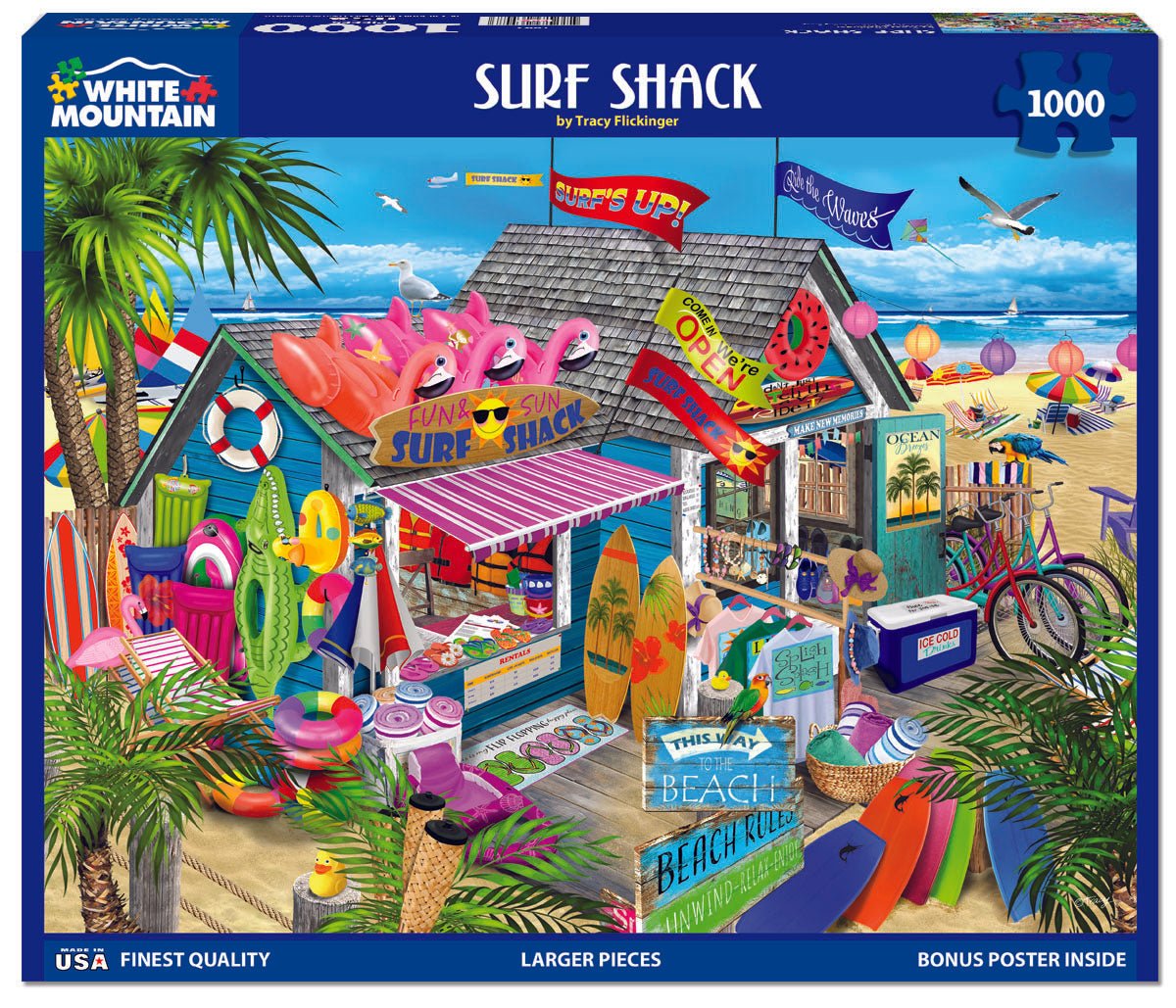 1000 Piece Jigsaw Puzzle - Surf Shack – White Mountain Puzzles