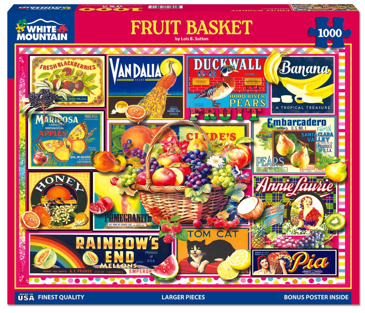 1000 Piece Jigsaw Puzzle - Fruit Basket (1920pz) – White Mountain