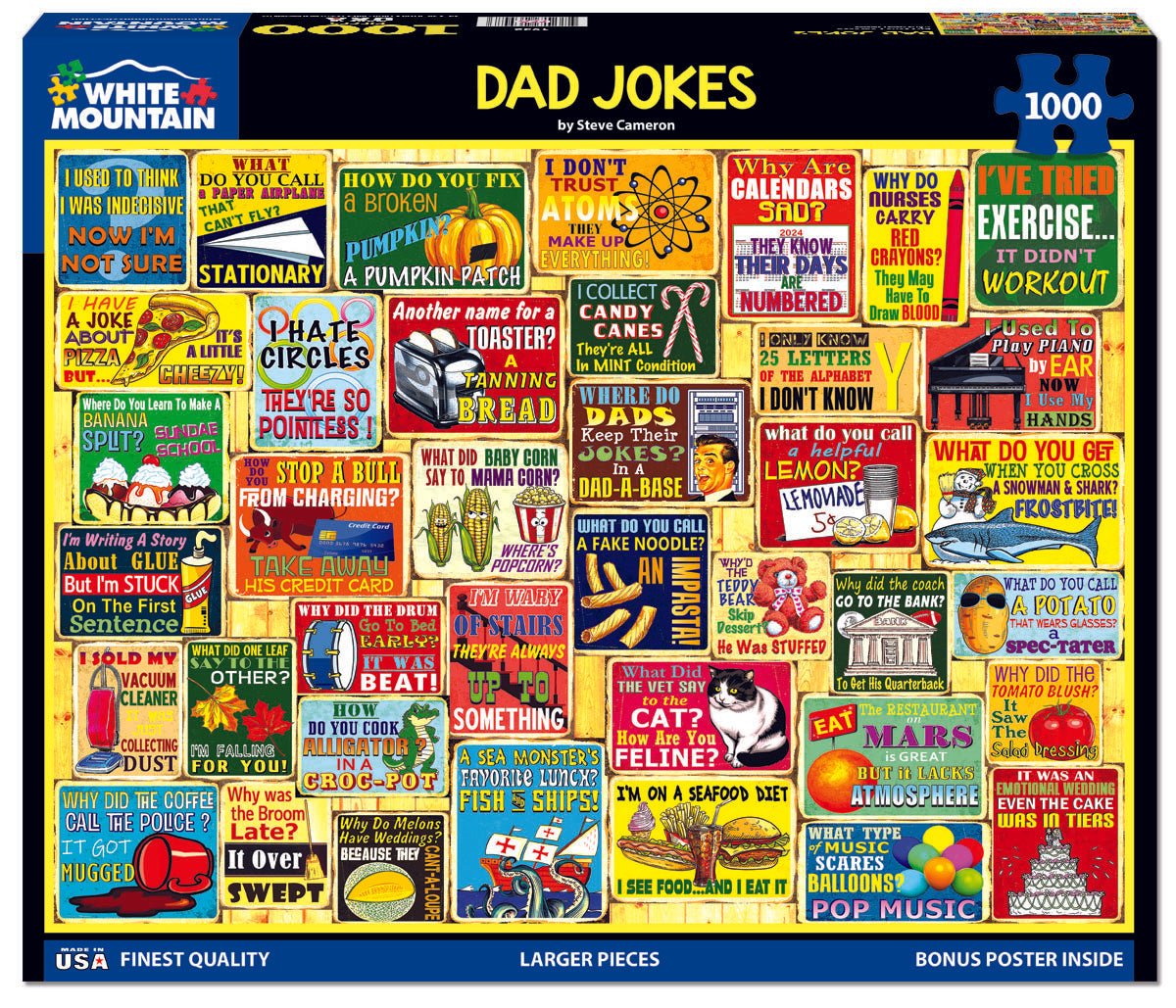 1000 Piece Jigsaw Puzzle - Dad Jokes (1932pz) – White Mountain Puzzles