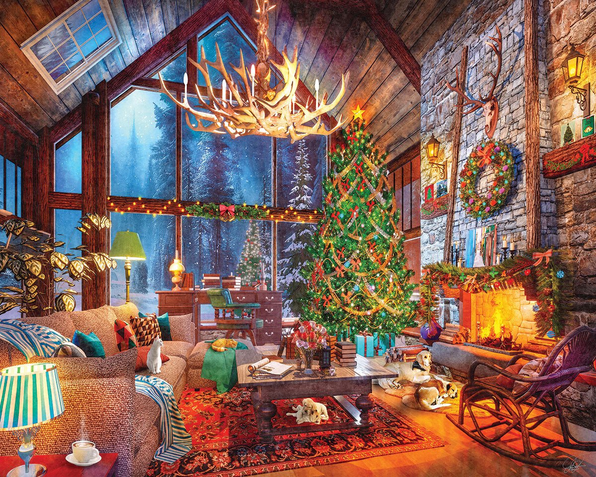 Christmas Candy Jigsaw Puzzle - 1000 Pieces For Adults, Santa Holiday Winter Scene (27.5x19.7 Inch)