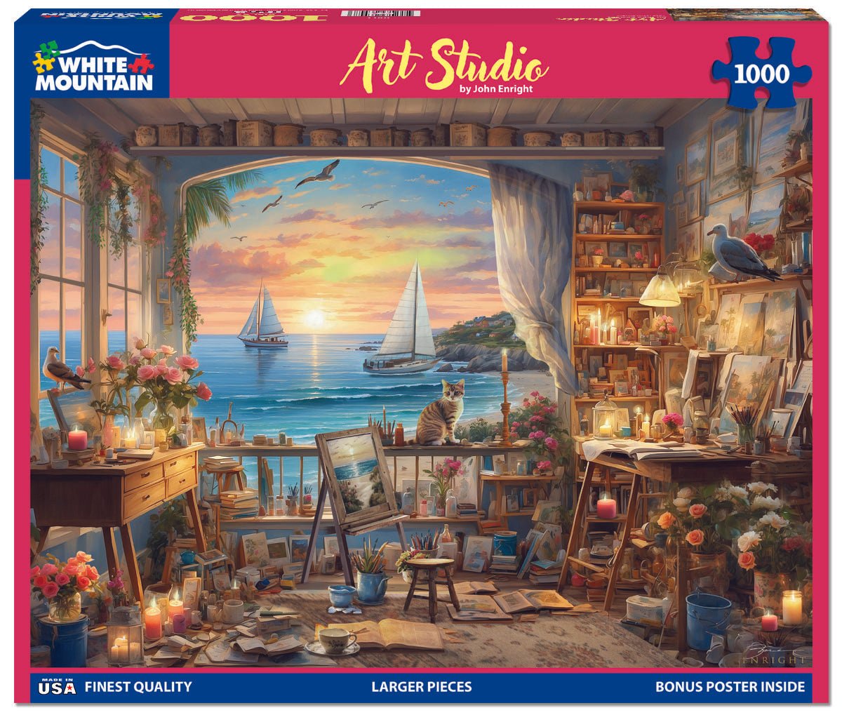 1000 Piece Jigsaw Puzzle - Art Studio (2002pz) – White Mountain Puzzles