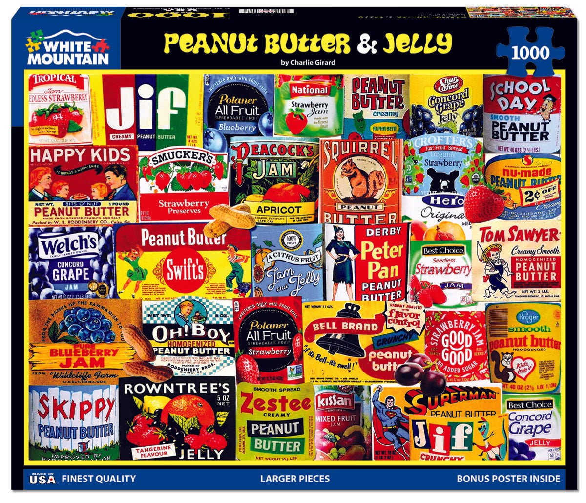 1000 Piece Jigsaw Puzzle - Peanut Butter & Jelly (2020pz) – White