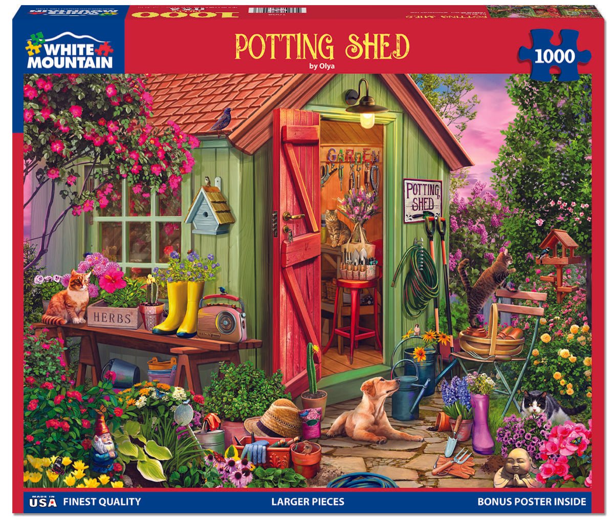Potting Shed (2064pz) - 1000 Piece Jigsaw Puzzle – White Mountain