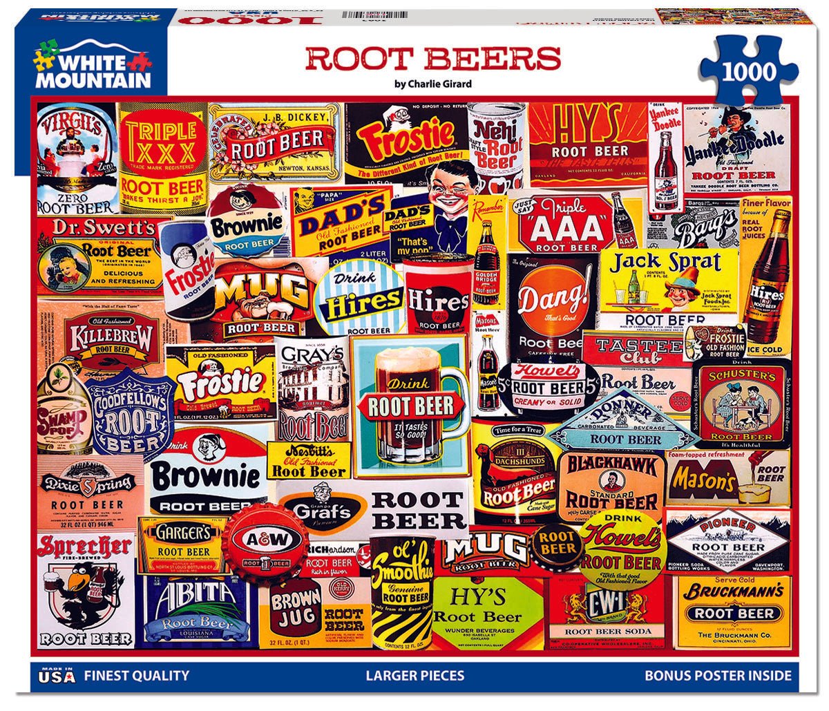 1000 Piece Jigsaw Puzzle - Root Beers (2085pz) – White Mountain