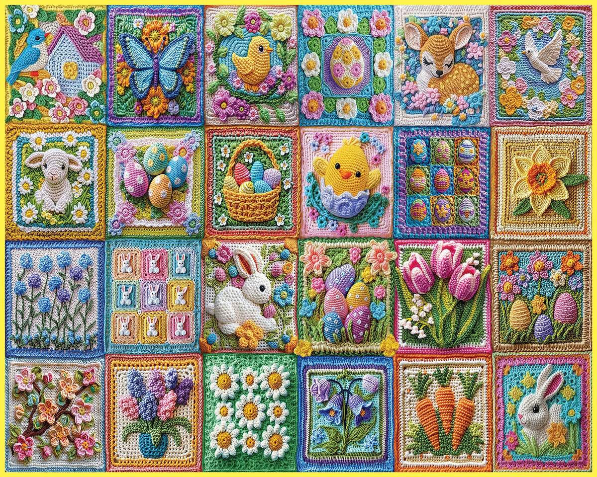 1000 Piece Jigsaw Puzzle - Easter Crochet (2096pz) – White