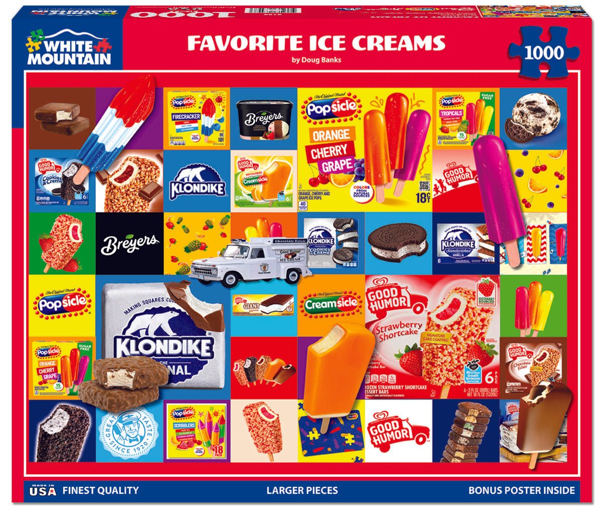 1000 Piece Jigsaw Puzzle - Favorite Ice Creams (2103pz) – White