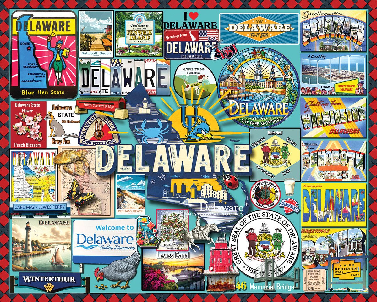 1000 Piece Jigsaw Puzzle - I Love Delaware (2108pz) – White