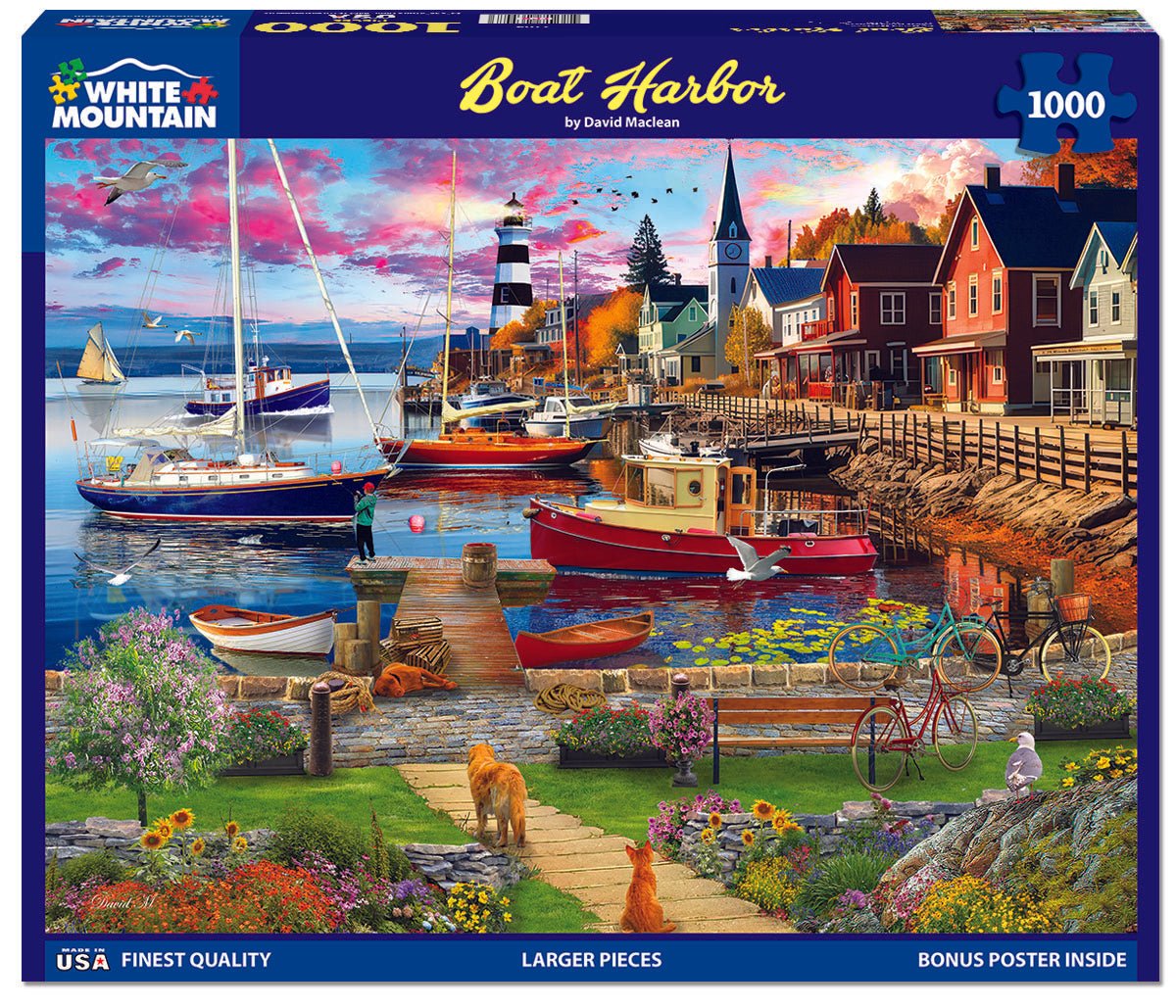 1000 Piece Jigsaw Puzzle - Boat Harbor (2109pz) – White Mountain