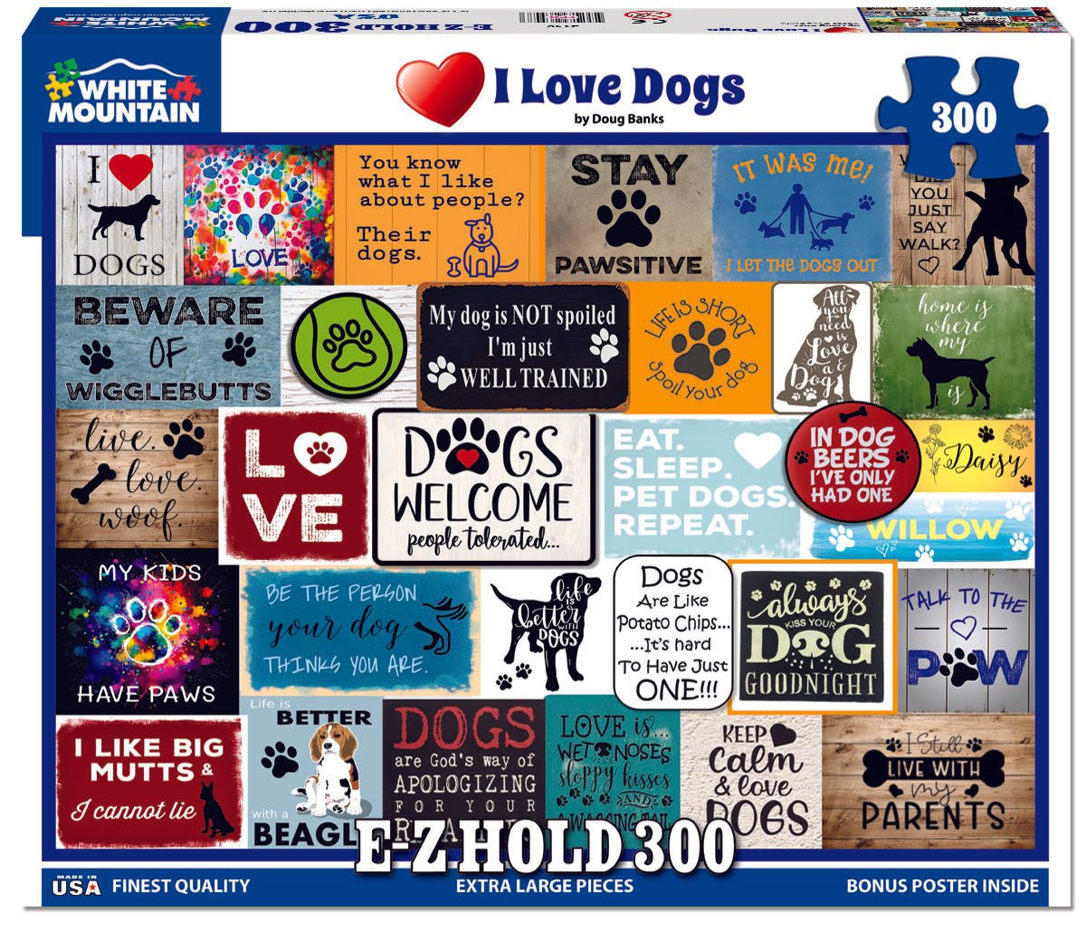 300 Piece Jigsaw Puzzle - I Love Dogs (2149pz) – White Mountain