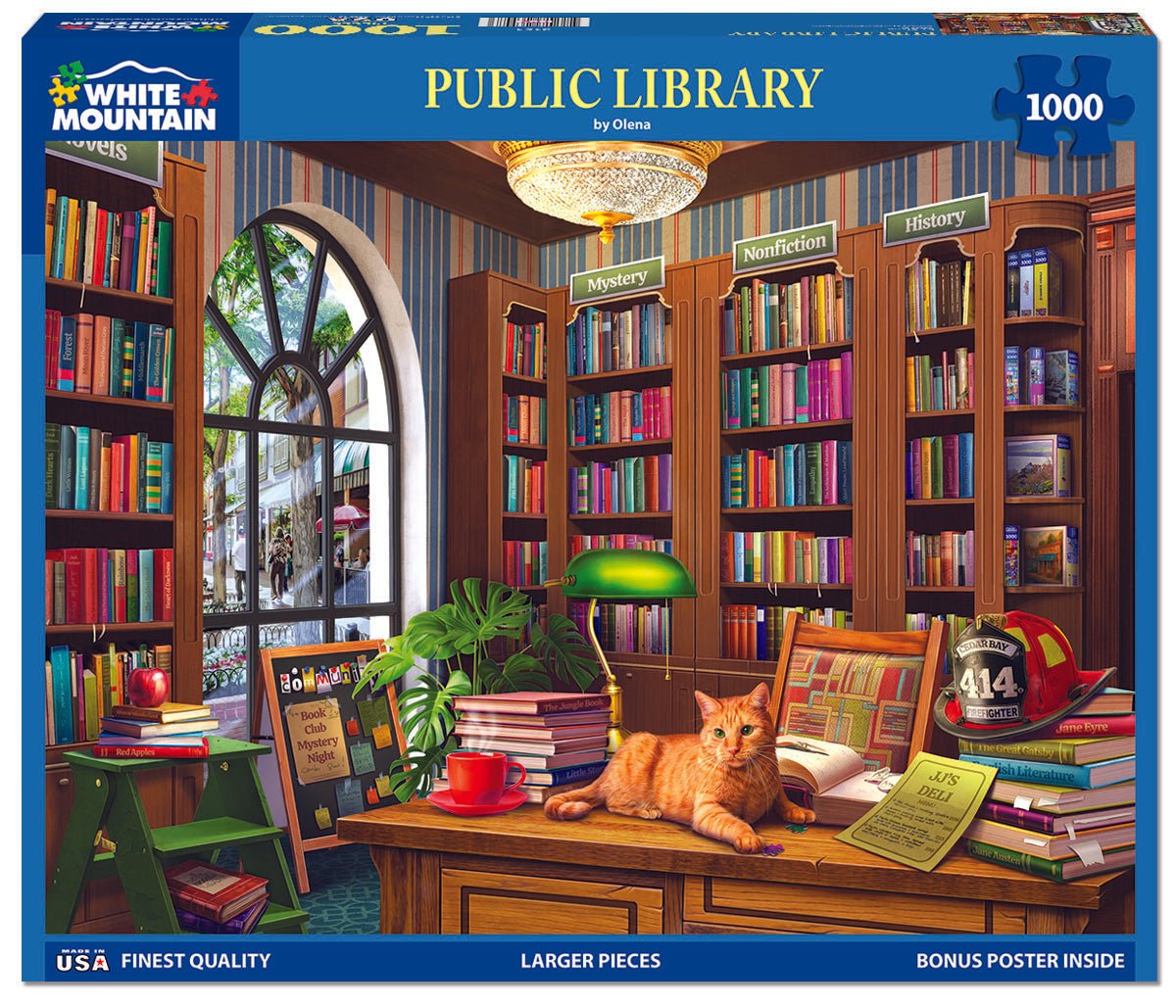 Library Puzzle Prontable 1000 Piece Jigsaw Puzzle - Public Library (2154pz) – White Mountain Puzzles