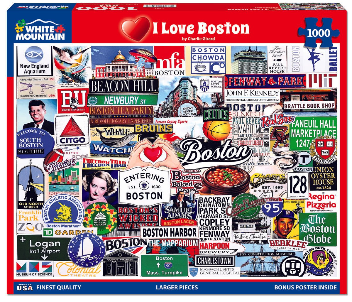 1000 Piece Jigsaw Puzzle - I Love Boston (2161pz) – White Mountain