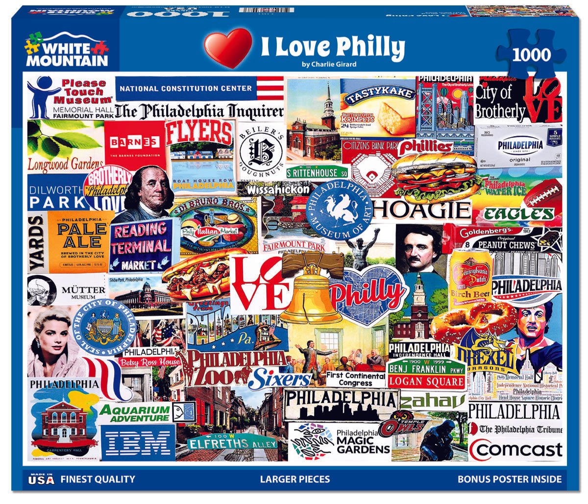 1000 Piece Jigsaw Puzzle - I Love Philly (2162pz) – White Mountain