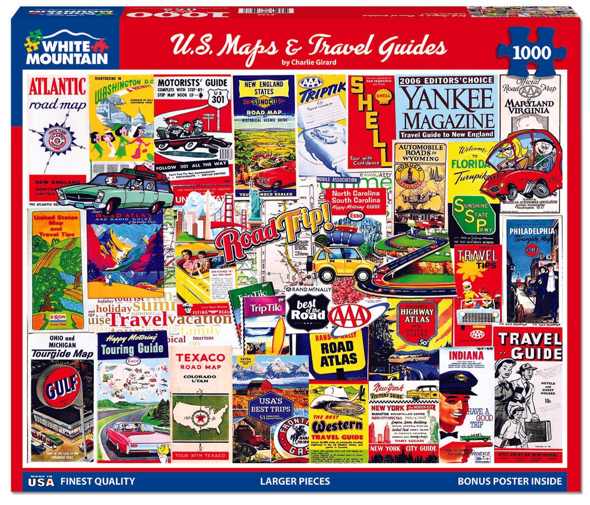 1000 Piece Jigsaw Puzzle - US Maps & Travel Guides (2163pz