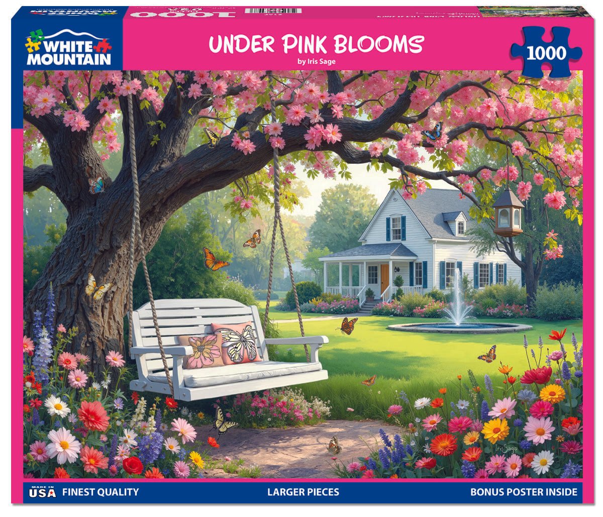 1000 Piece Jigsaw Puzzle - Under Pink Blooms (2167pz) – White