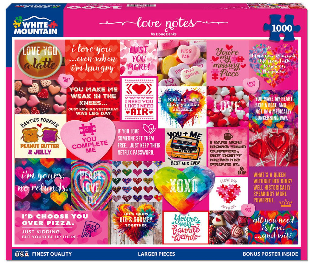 1000 Piece Jigsaw Puzzle - Love Notes (2168pz) – White Mountain