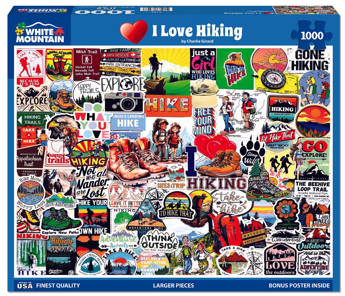 1000 Piece Jigsaw Puzzle - I Love Hiking (2172pz) – White Mountain