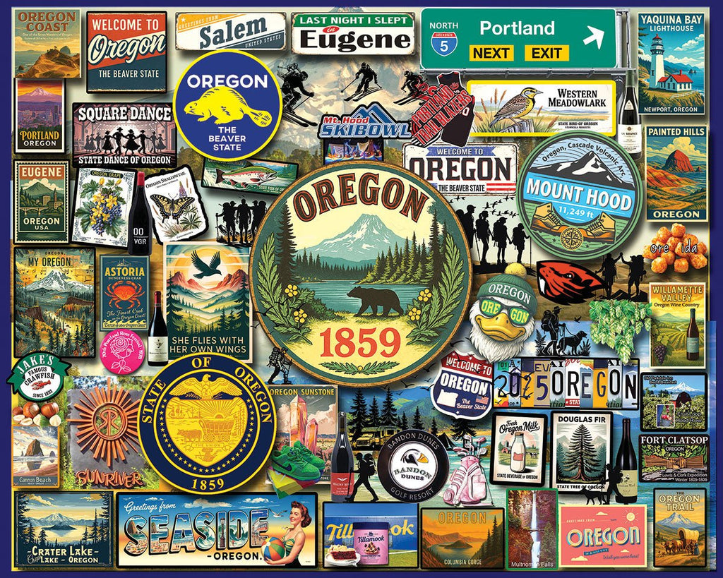 1000 Piece Jigsaw Puzzle - I Love Oregon (2190pz) – White Mountain