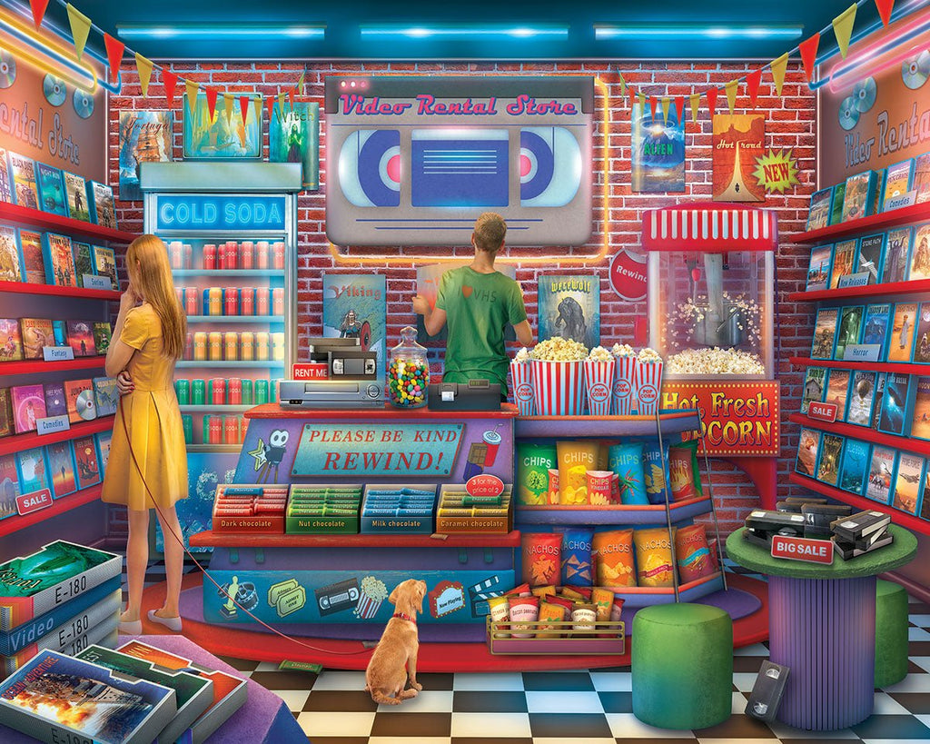 1000pc Jigsaw Puzzle - Video Rental Store (2195pz) – White