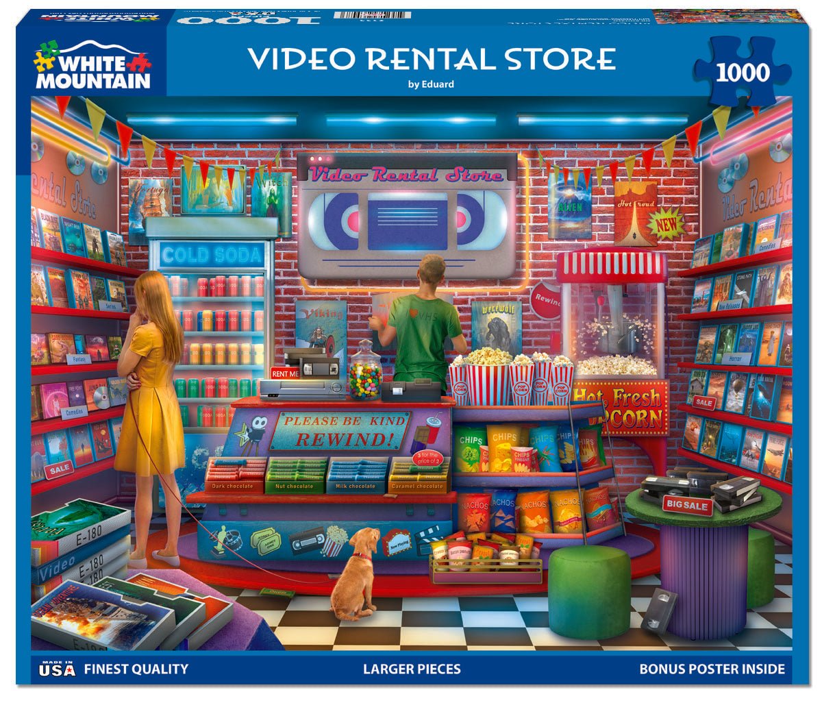1000pc Jigsaw Puzzle - Video Rental Store (2195pz) – White