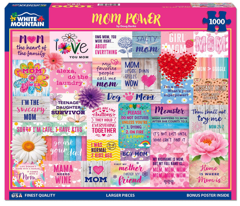 1000 Piece Jigsaw Puzzle - Mom Power (2199pz) – White Mountain Puzzles