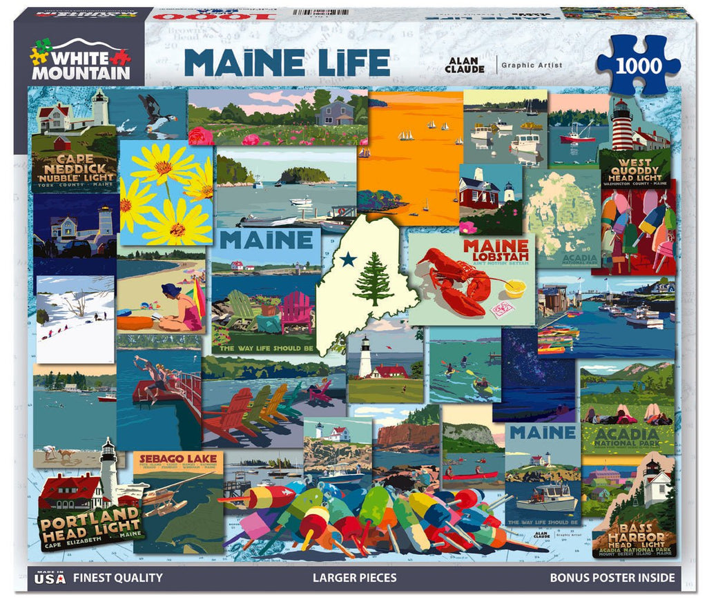 1000 Piece Jigsaw Puzzle - Maine Life (2202pz) – White Mountain