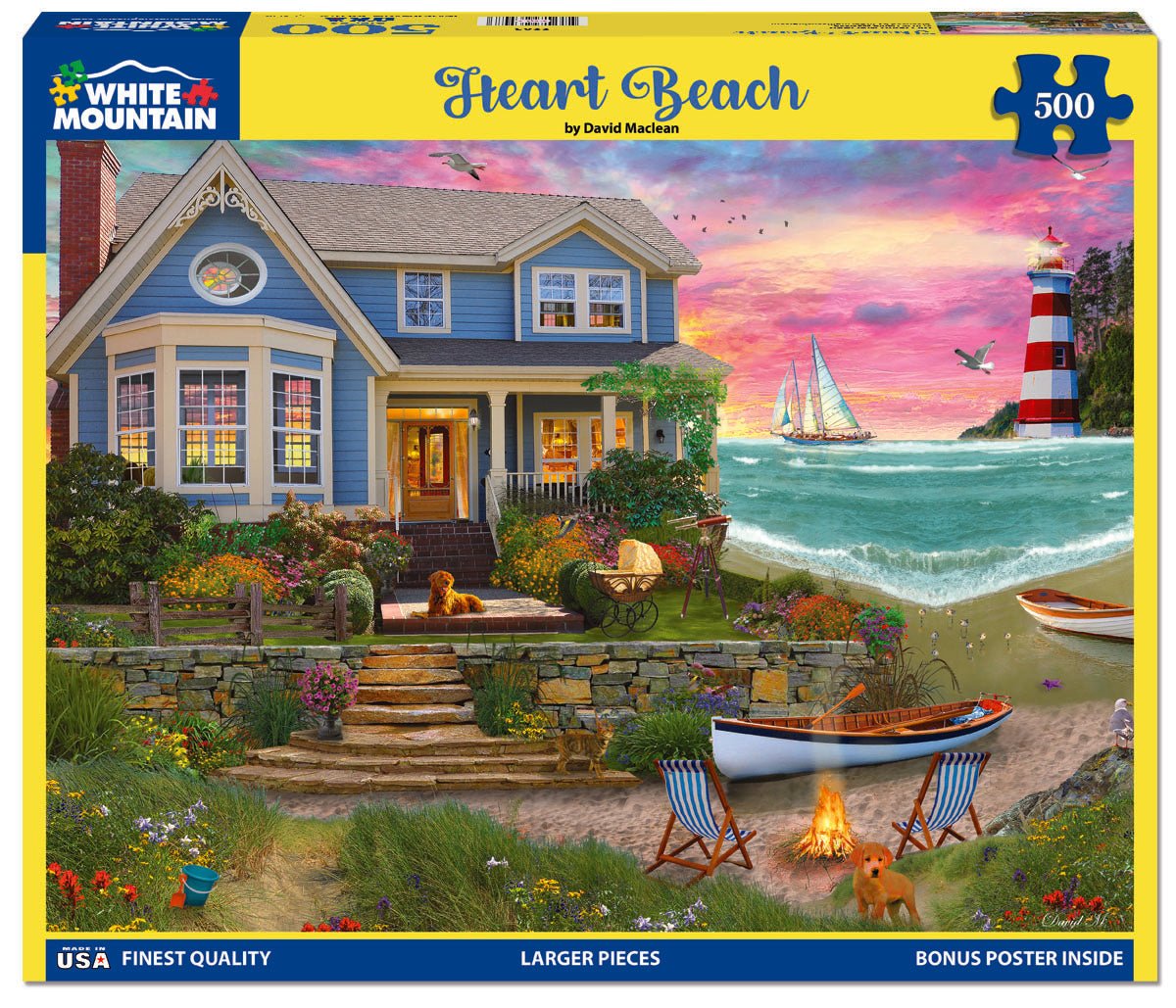 500 Piece Jigsaw Puzzle - Heart Beach (2205pz) – White Mountain