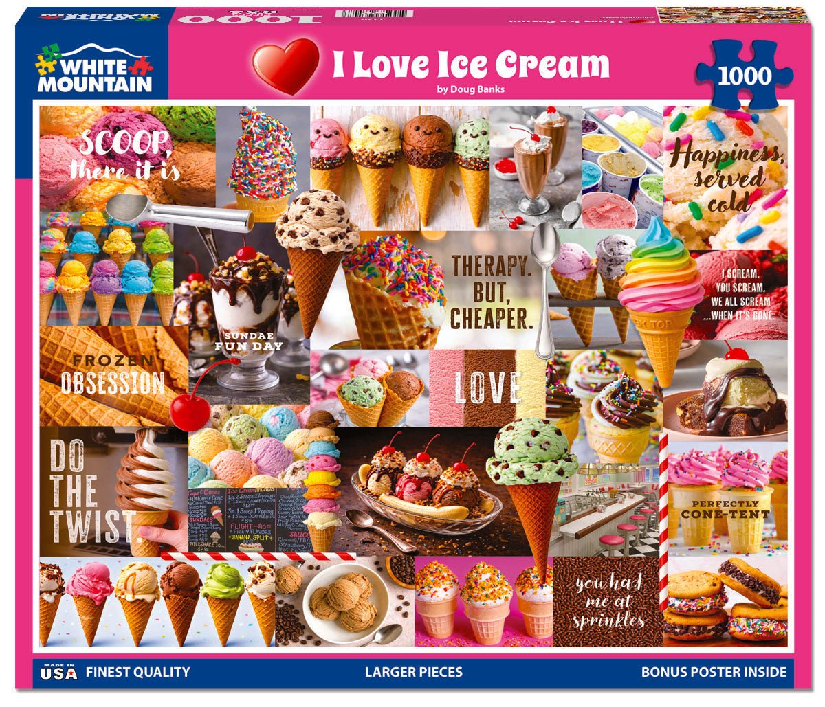 1000 Piece Jigsaw Puzzle - I Love Ice Cream (2230pz) – White