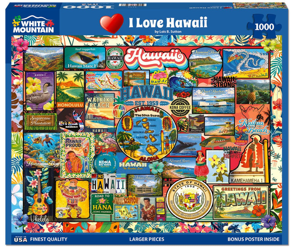 Hawaiian 名盤14枚セット 1000 Piece Jigsaw Puzzle - I Love Hawaii (2235pz) – White Mountain
