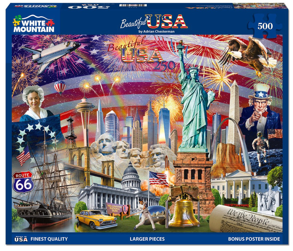 500 Piece Jigsaw Puzzle - Beautiful USA (2239pz) – White Mountain