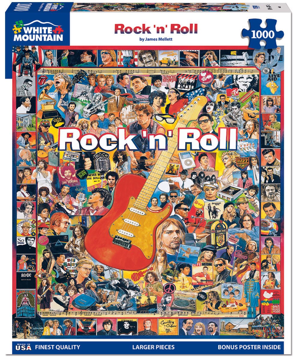 1000 Piece Jigsaw Puzzle - Rock 'n' Roll – White Mountain Puzzles